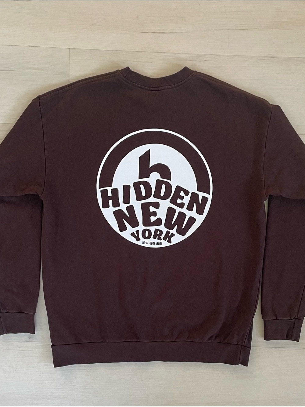 Hidden NY Men's Medium Brown Crewneck Pullover Sweatshirt Graphic Logo New York